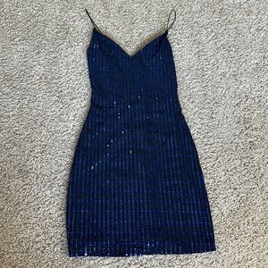 Black & Blue Shimmering Dress - 1/2